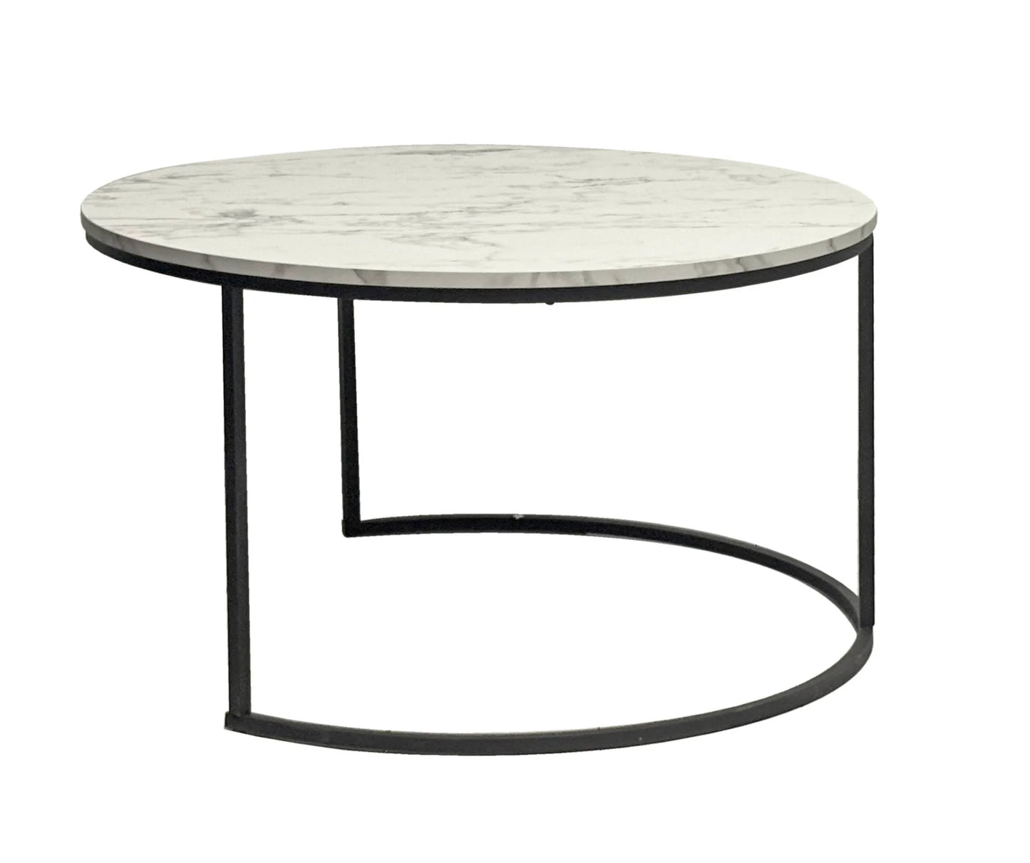Eclipse 2pc Nesting Tables - Marble White & Black ALLUSTRA