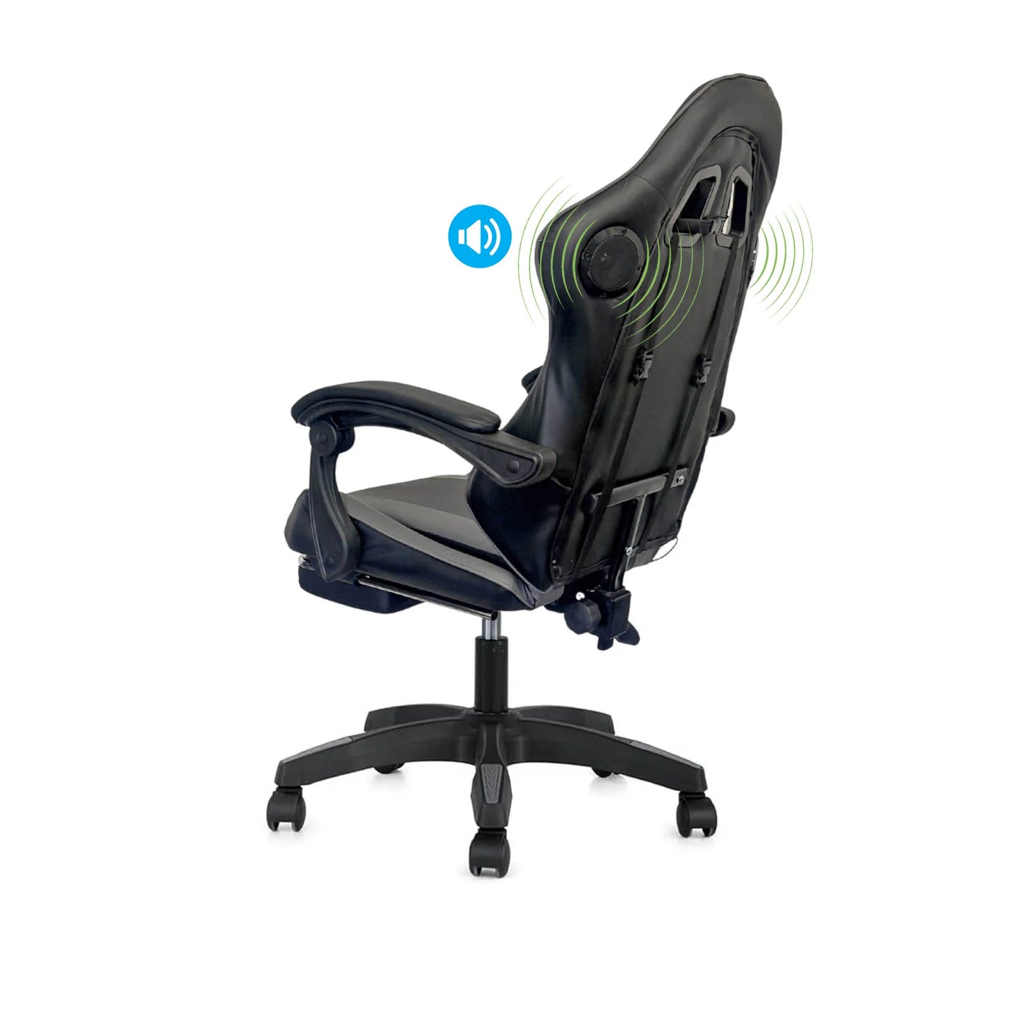 SoundThrone Gaming Chair with Speaker - Black/ Grey calasca