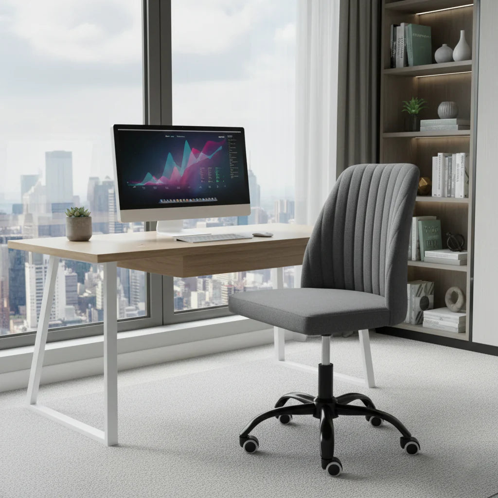 Oriela Minimalist Office Chair - D. Grey - Fine Living ALLUSTRA