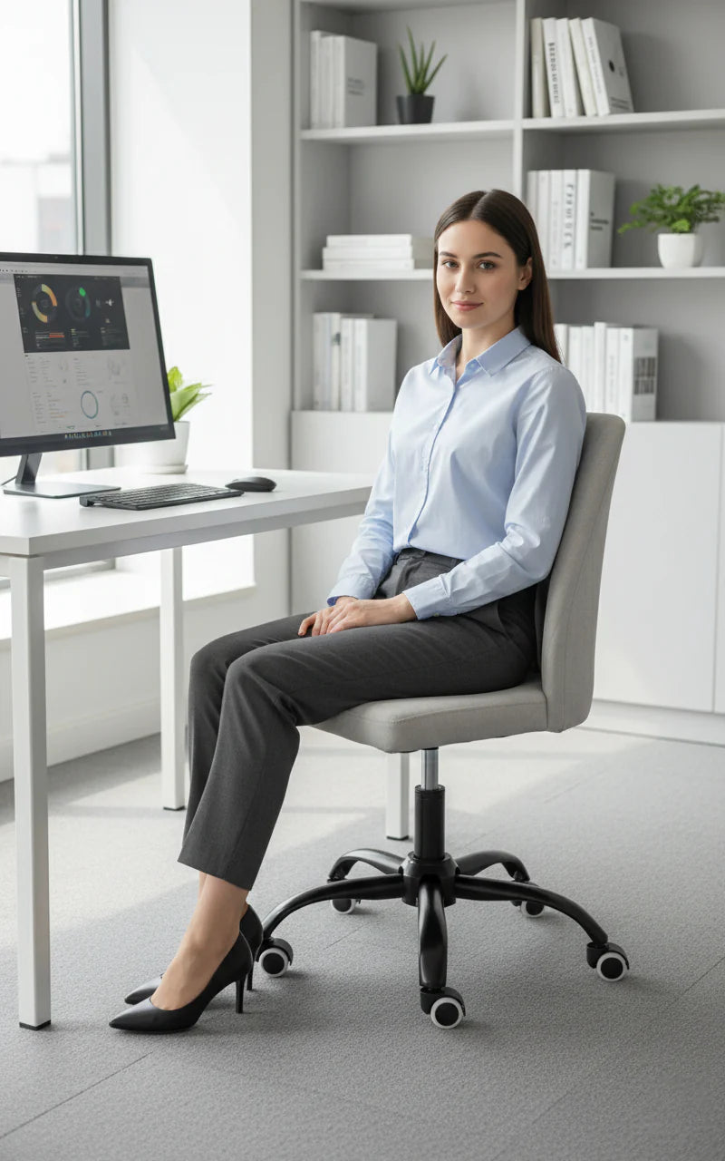Oriela Minimalist Office Chair - L. Grey - Fine Living ALLUSTRA