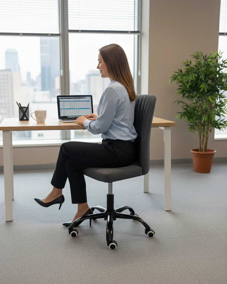 Oriela Minimalist Office Chair - D. Grey - Fine Living ALLUSTRA
