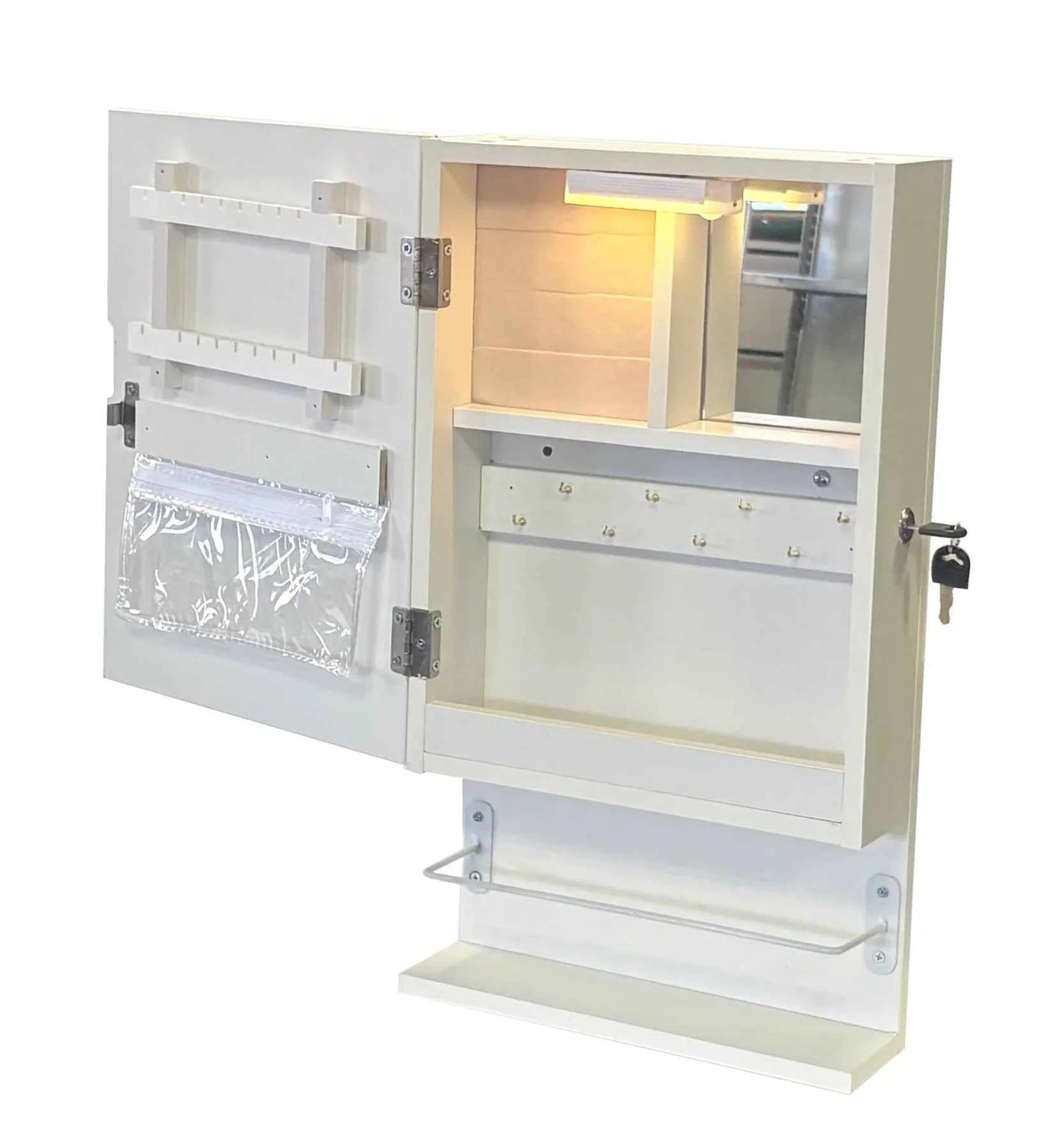 Stella Cosmetics Cabinet with LED Light - White - Fine Living