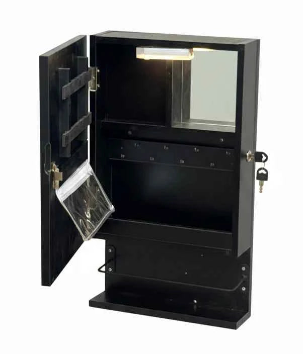 Stella Cosmetics Cabinet with LED Light - Black - Fine Living
