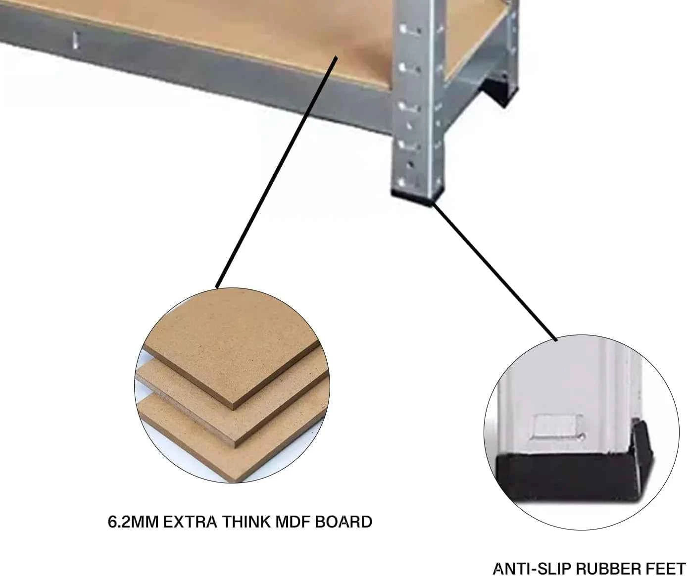 4 Tier Heavy Duty Shelf - Galvanized Steel