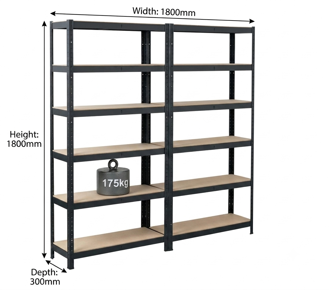 6 Tier Core 180(h)x90(w)x30(d)   2 PACK ALLUSTRA