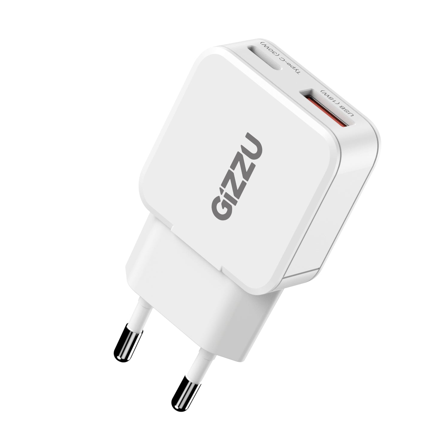 Gizzu 2-Port 30W GaN Wall Charger | MacBook Air + Phone | SYNTECH