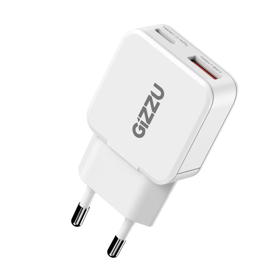 Gizzu 2-Port 30W GaN Wall Charger | MacBook Air + Phone | SYNTECH
