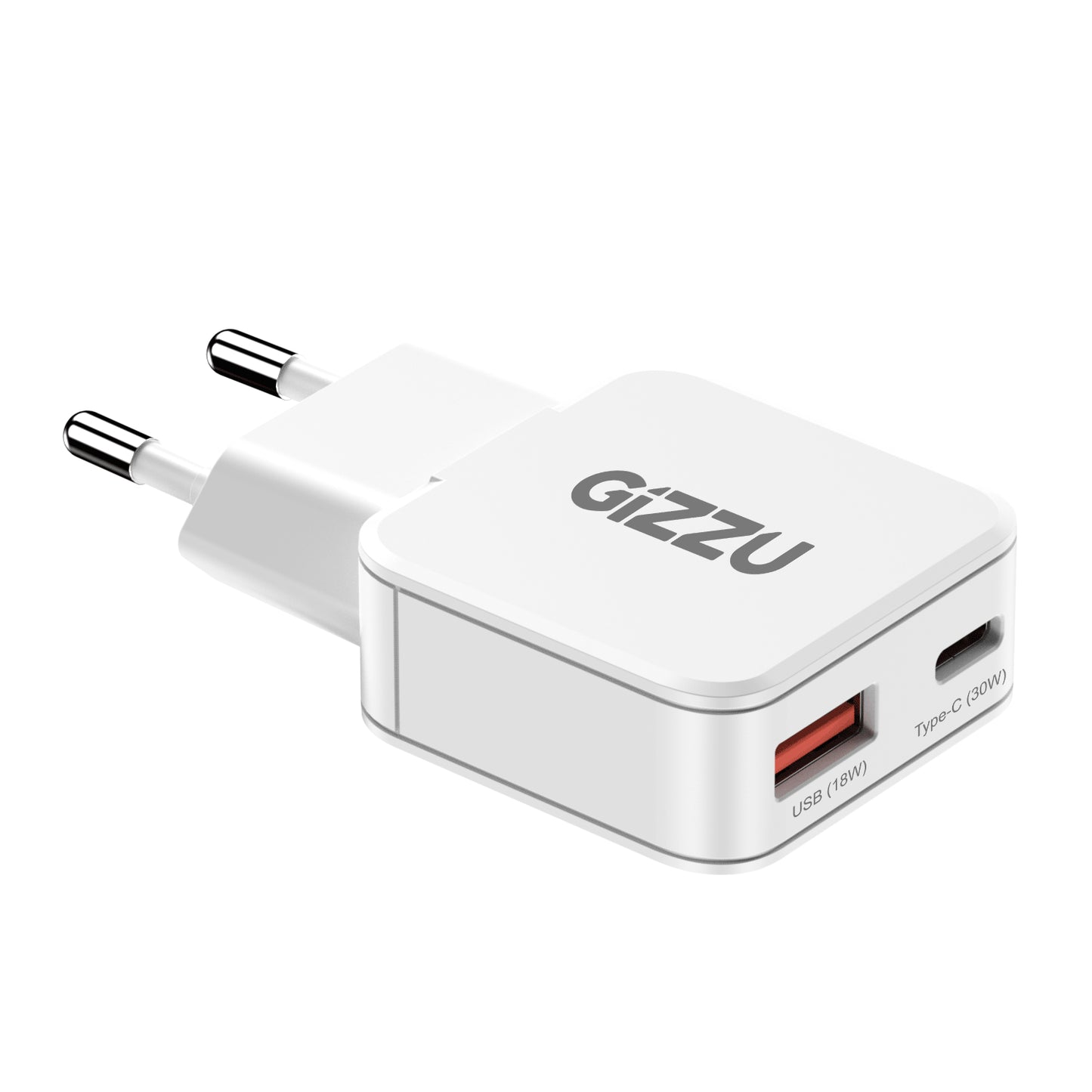 Gizzu 2-Port 30W GaN Wall Charger | MacBook Air + Phone | SYNTECH