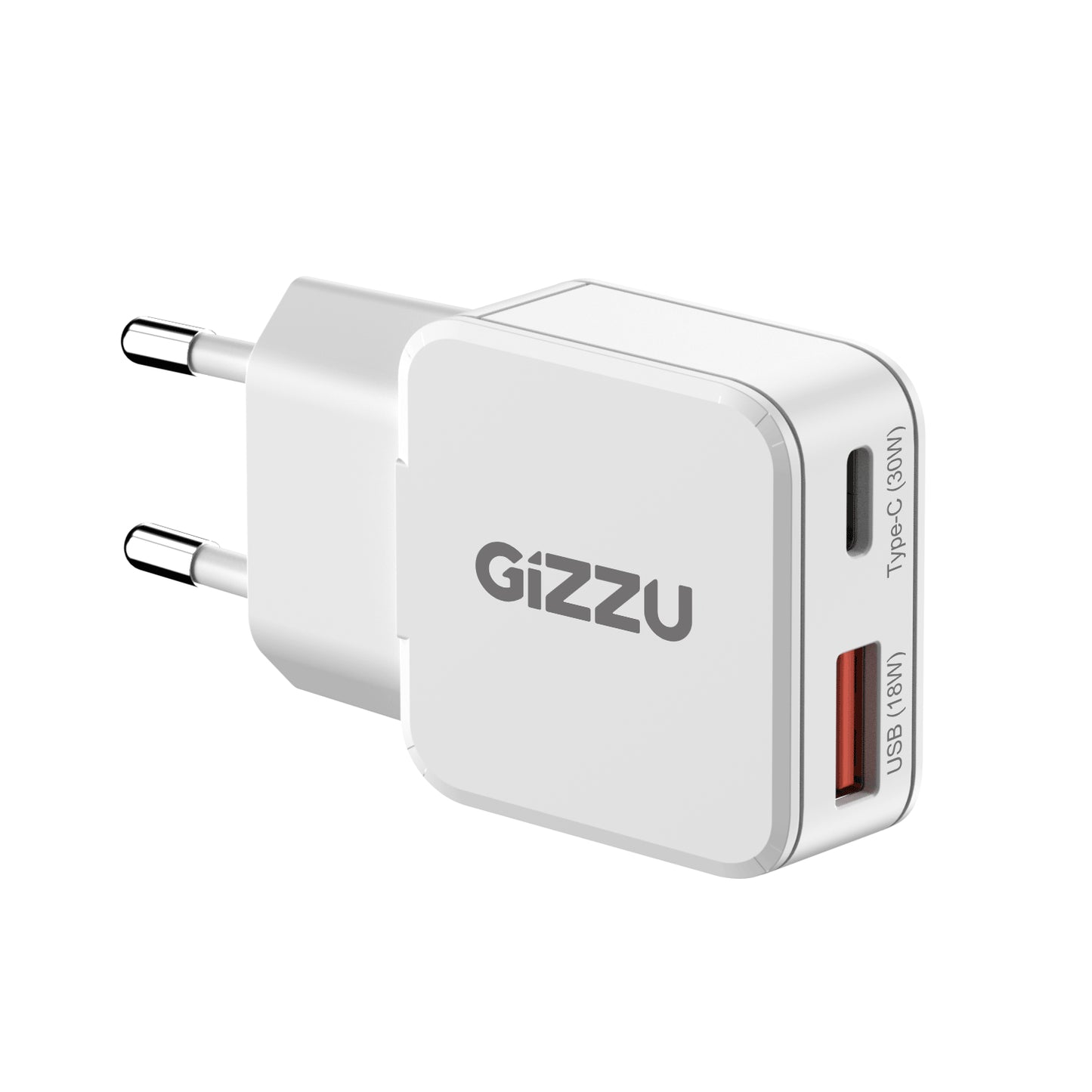 Gizzu 2-Port 30W GaN Wall Charger | MacBook Air + Phone | SYNTECH