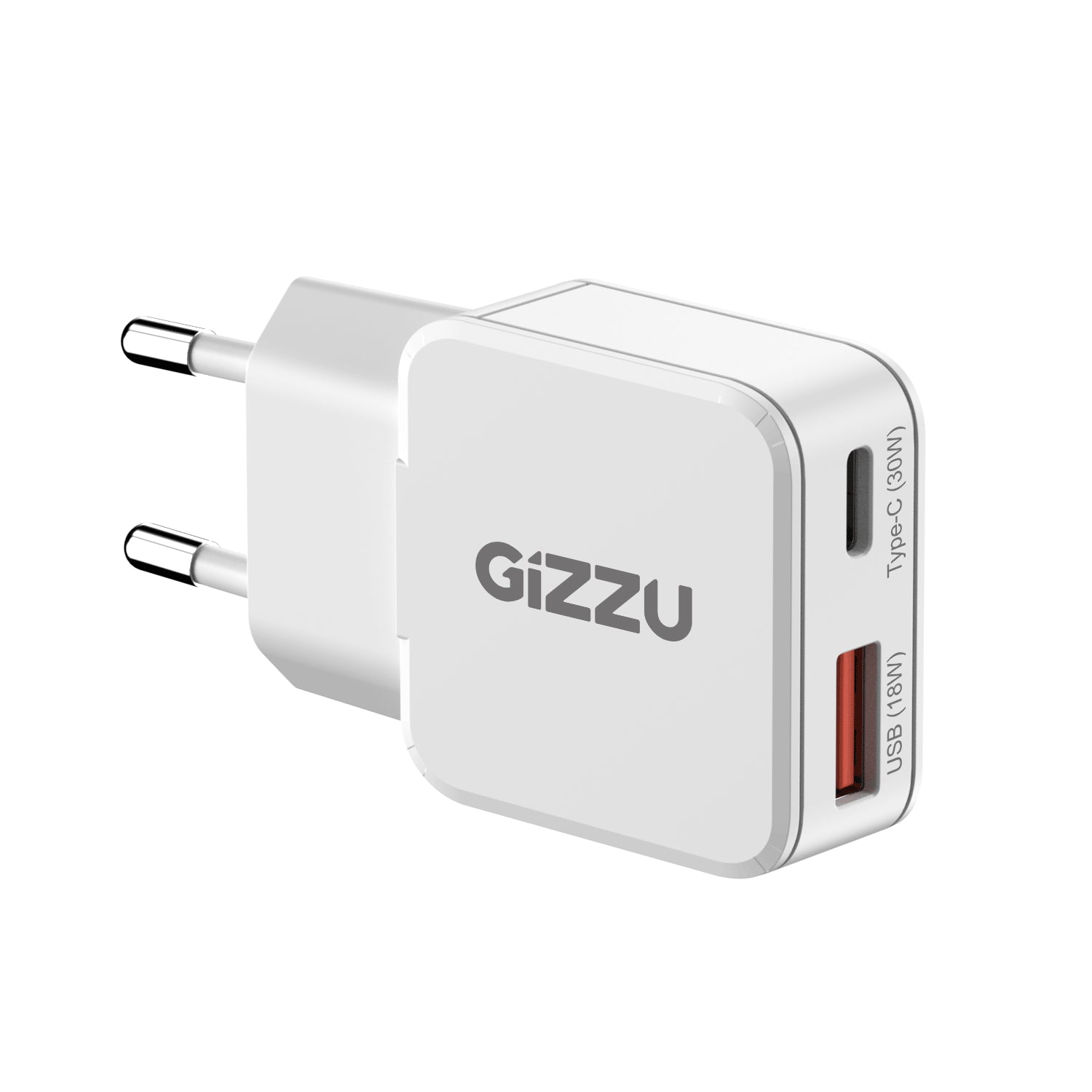 Gizzu 2-Port 30W GaN Wall Charger | MacBook Air + Phone | SYNTECH