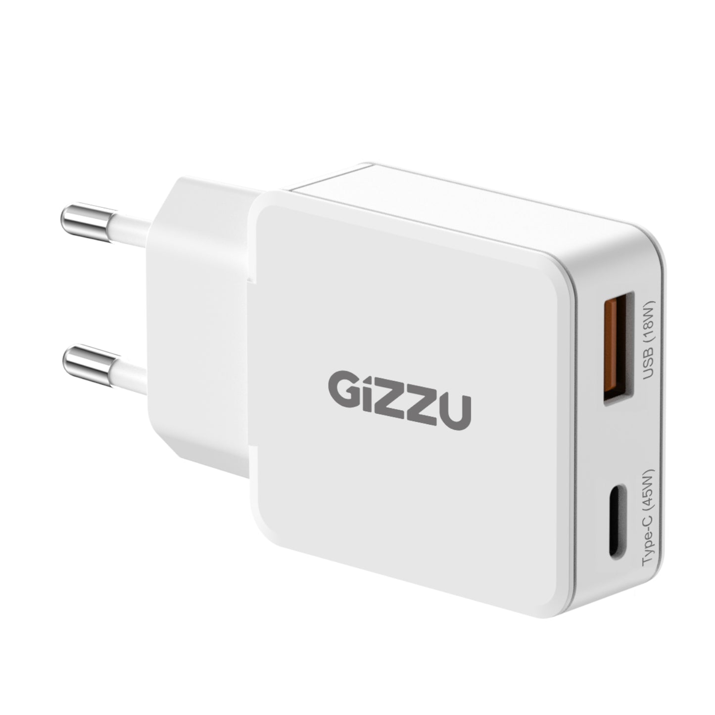 Gizzu 2-Port 45W GaN Wall Charger | Laptop + Phone | 30W+12W | SYNTECH