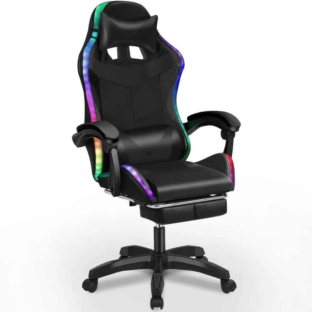 LED Lights Gaming Chair - Black