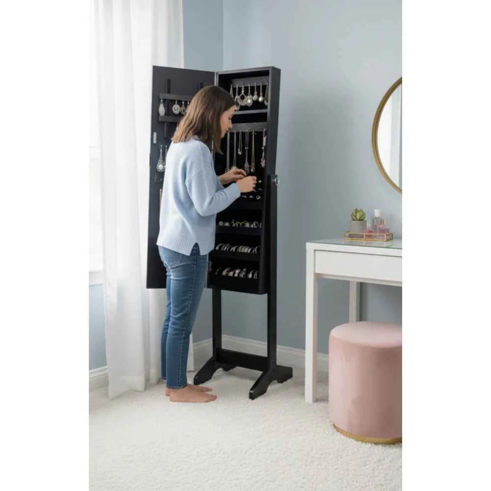 Crystaline Jewelry Cabinet - Black - Fine Living