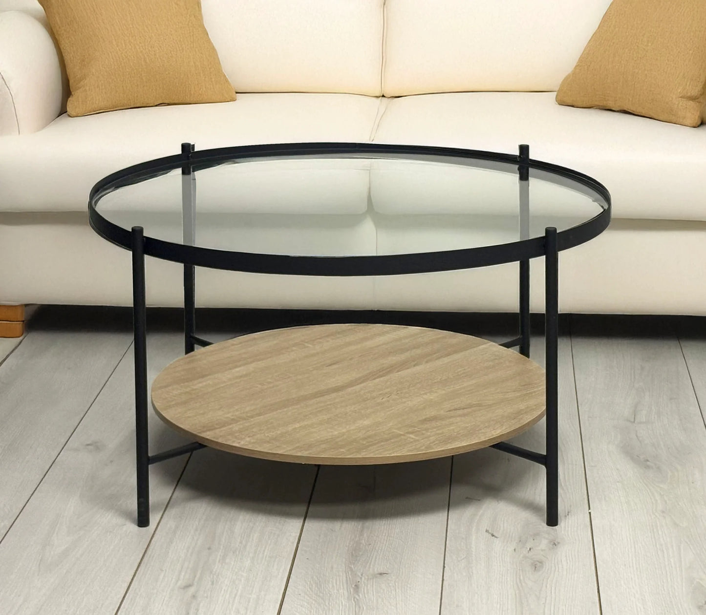 Velour 2 Tier Round Coffee Table - Finery ALLUSTRA