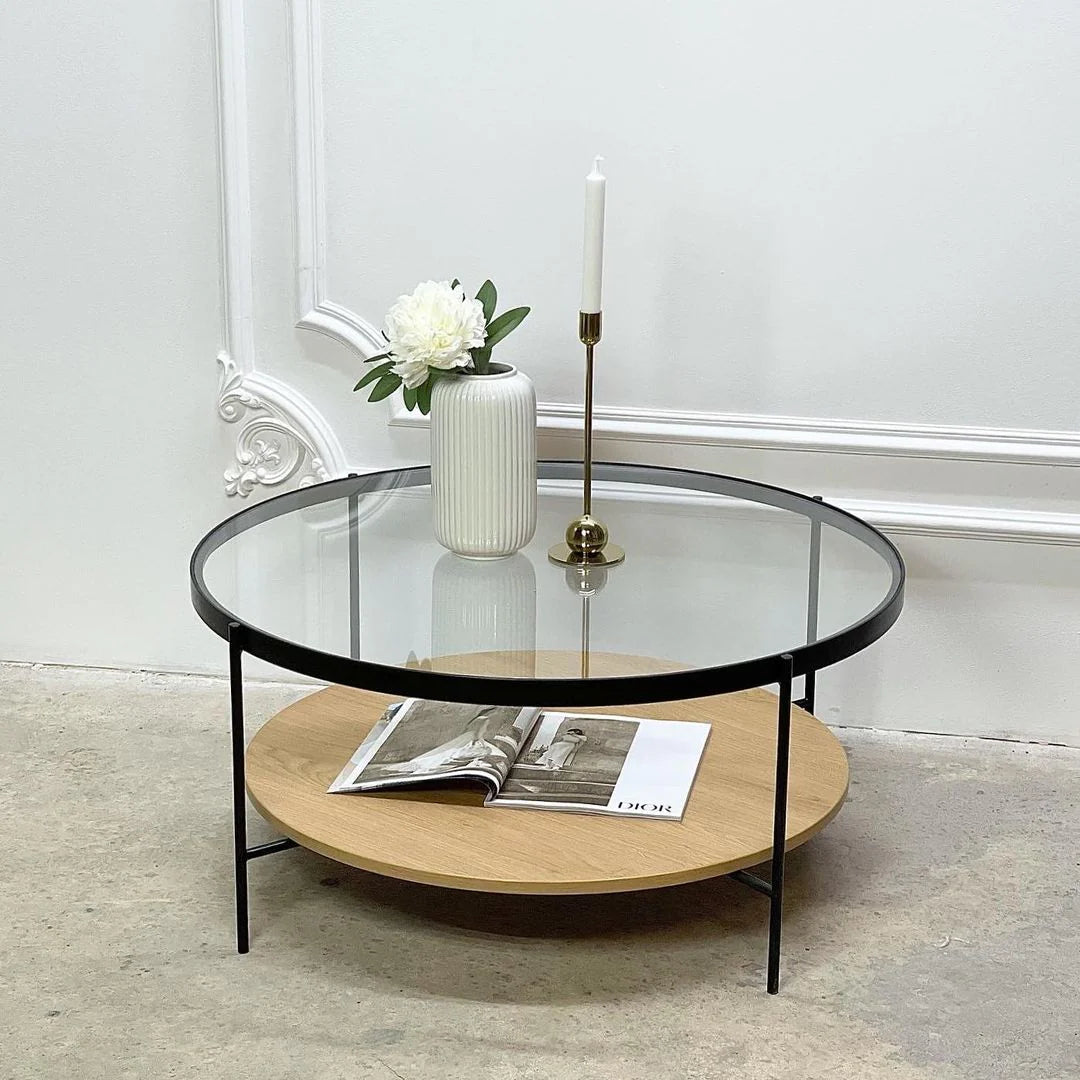 Velour 2 Tier Round Coffee Table - Finery ALLUSTRA