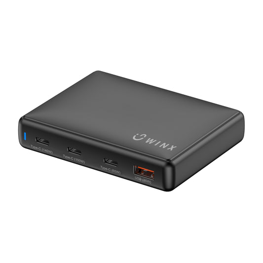 WINX POWER Ultra 140W GaN Desktop Charger | 4 Ports | MacBook Pro 16" SYNTECH