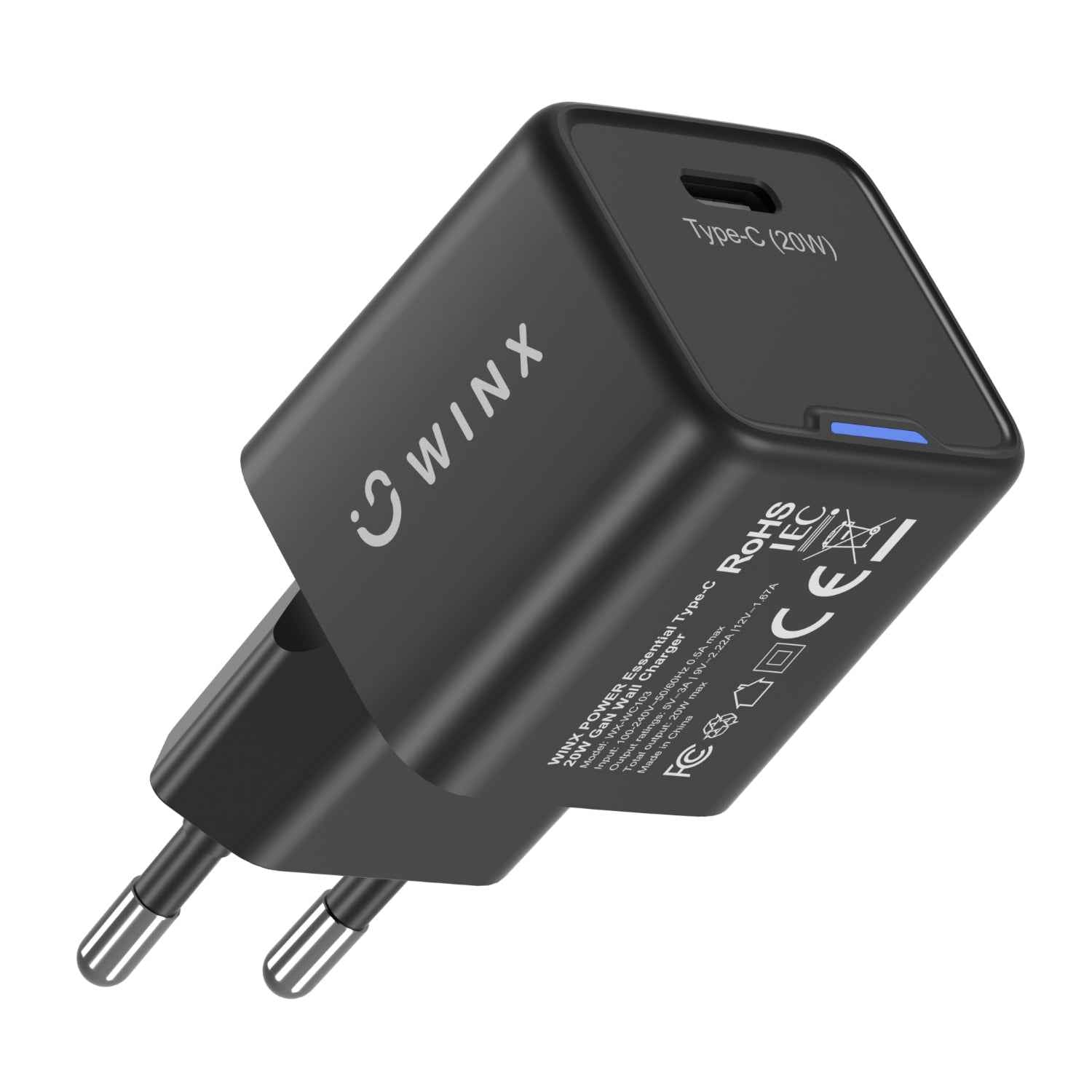 WINX POWER Essential 20W GaN Charger | USB-C + Cable Included |