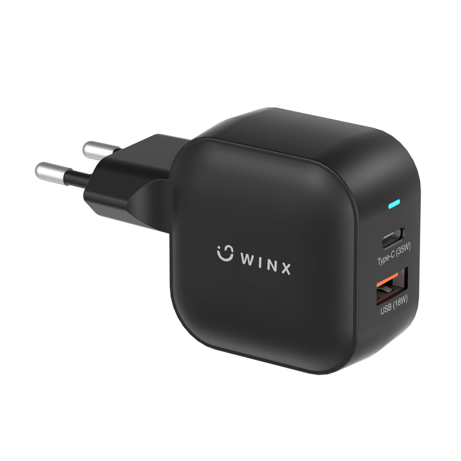 WINX POWER More 35W GaN Charger | 2 Ports USB-C + USB-A | SYNTECH
