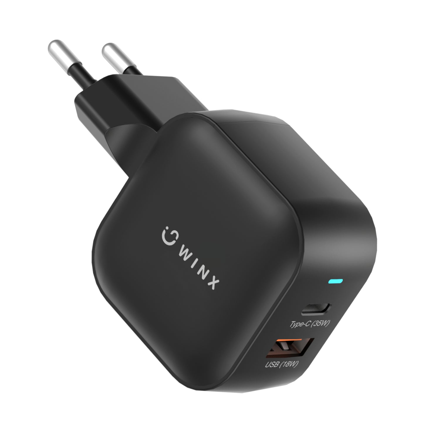 WINX POWER More 35W GaN Charger | 2 Ports USB-C + USB-A | SYNTECH