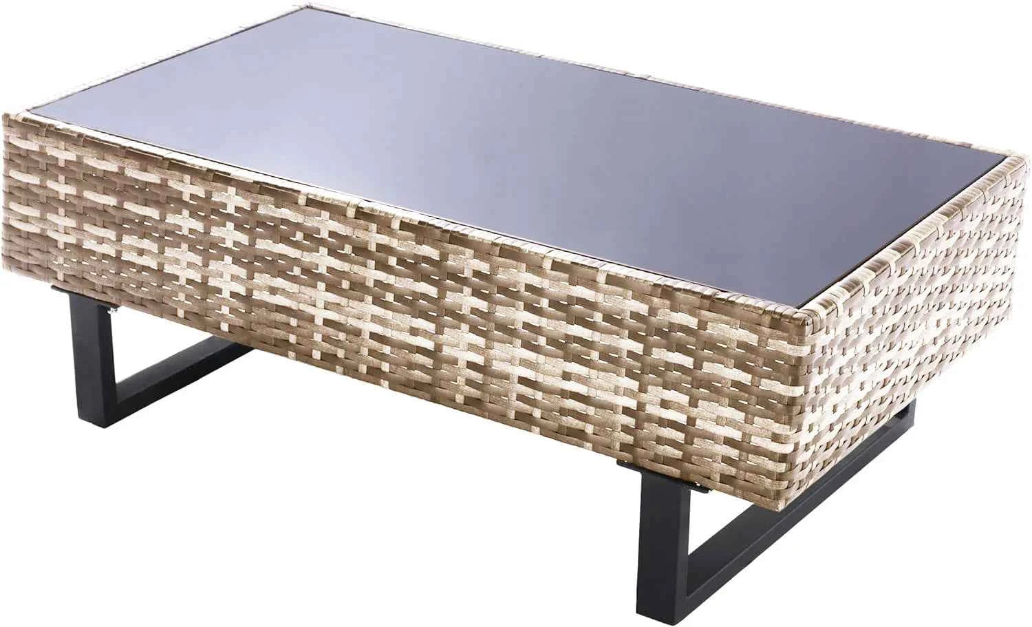 Cyprus Corner Lounge Patio Set - Brown with Light Grey Cushions