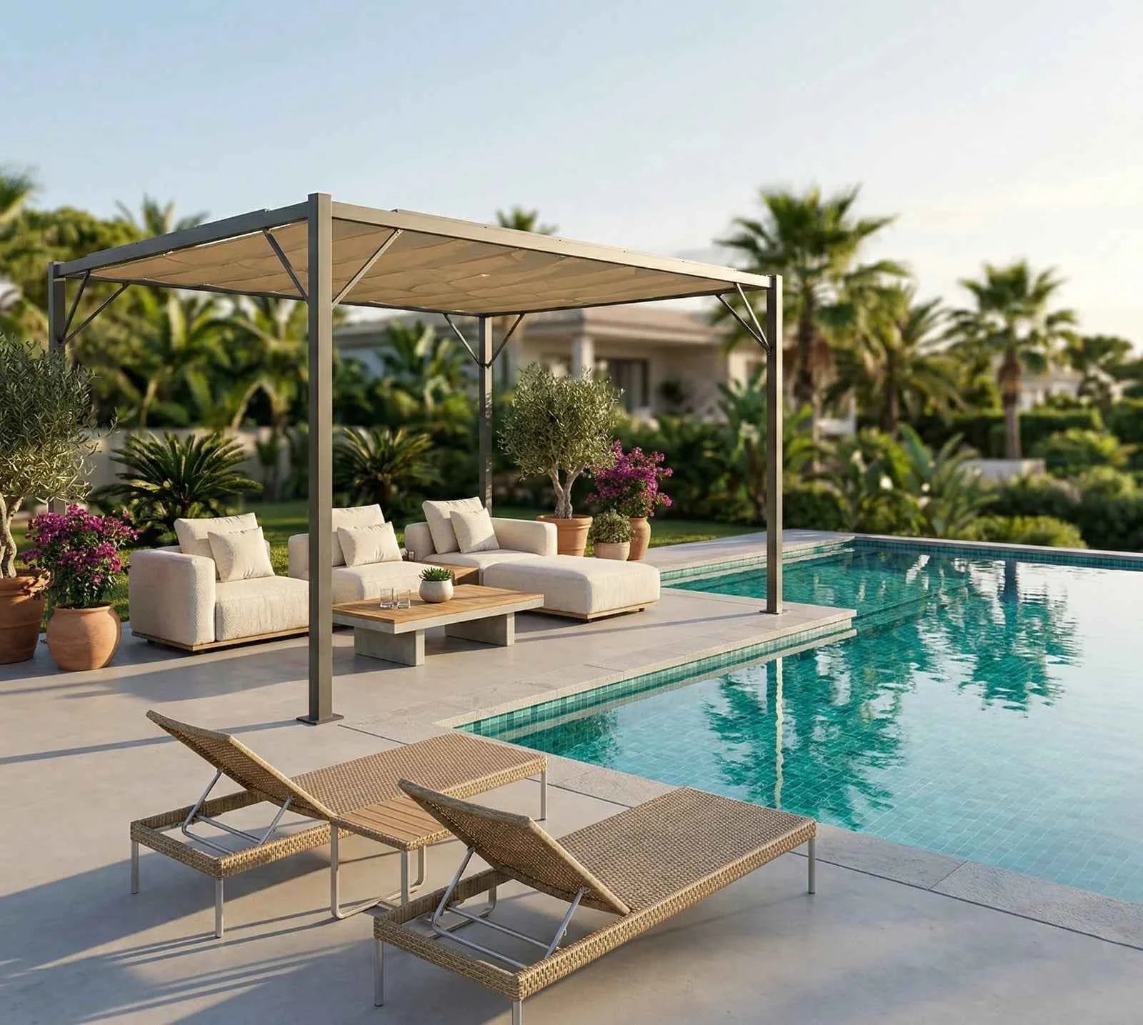 RoyalPatio Bioclimatic Pergola - Beige - Finery