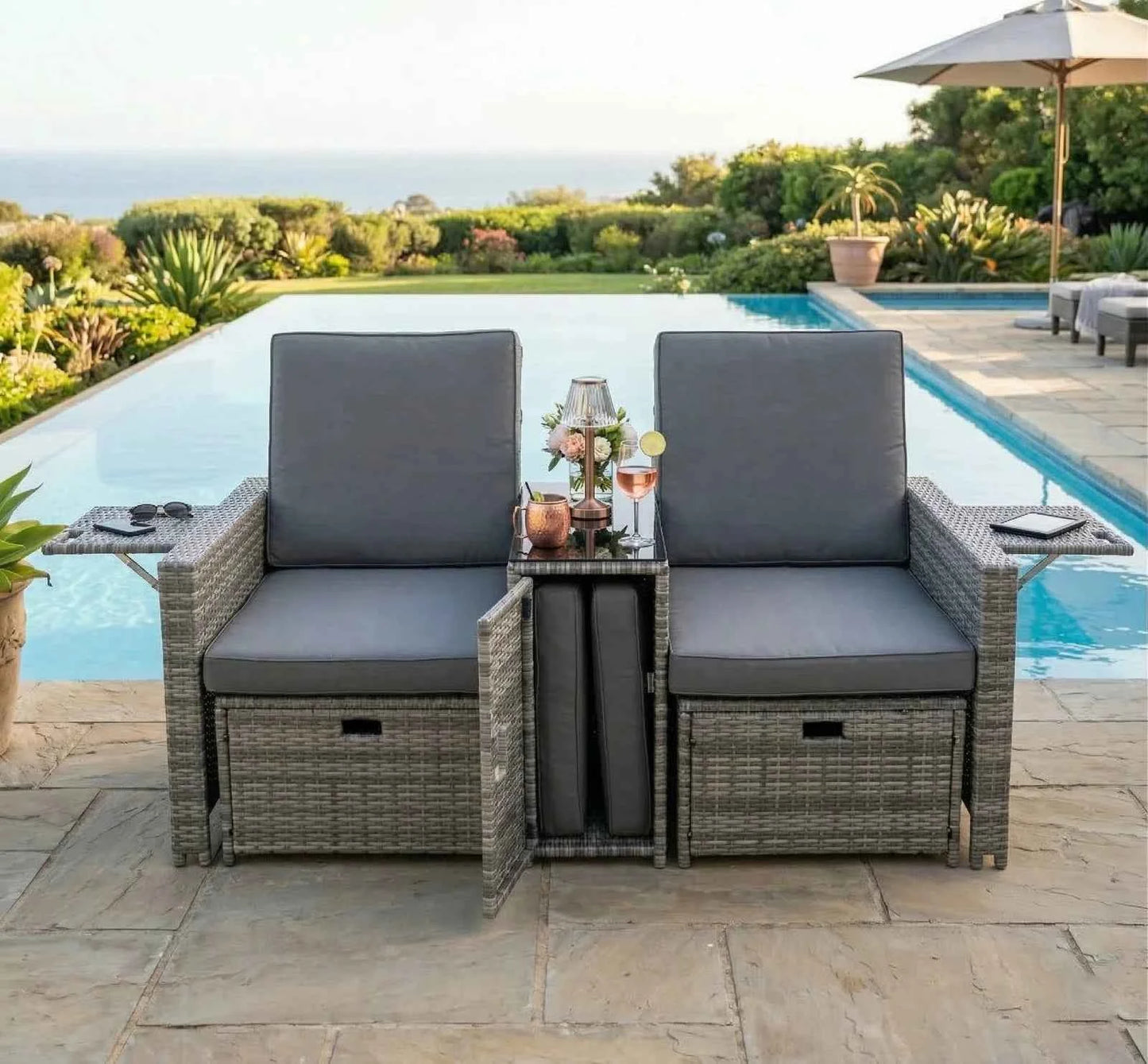 Zanzibar 5pc Patio Set - Grey