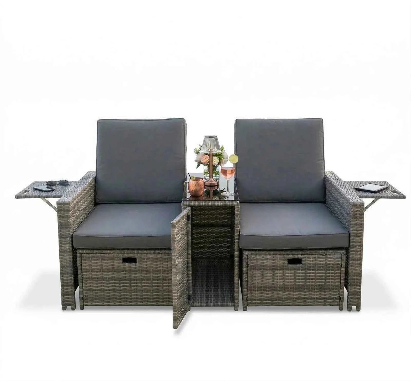 Zanzibar 5pc Patio Set - Grey