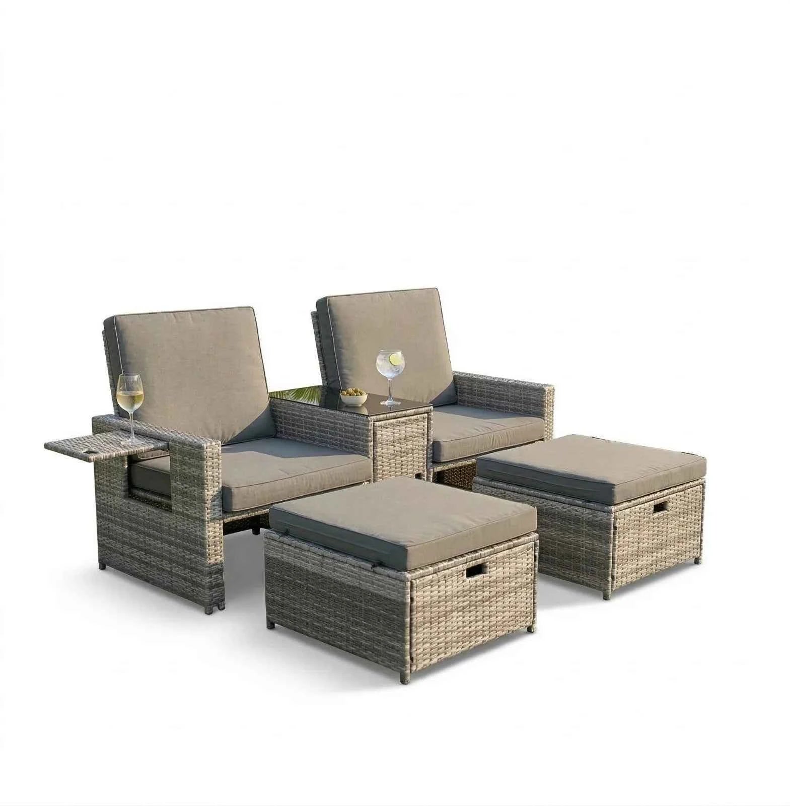 Zanzibar 5pc Patio Set - Grey