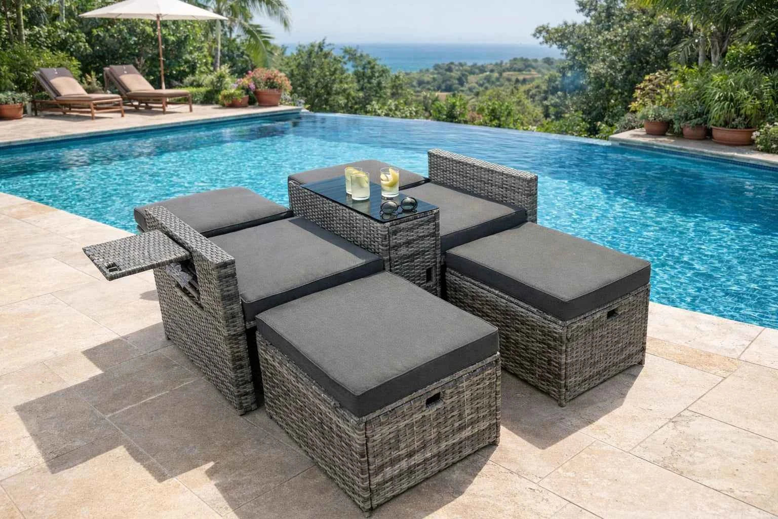 Zanzibar 5pc Patio Set - Grey