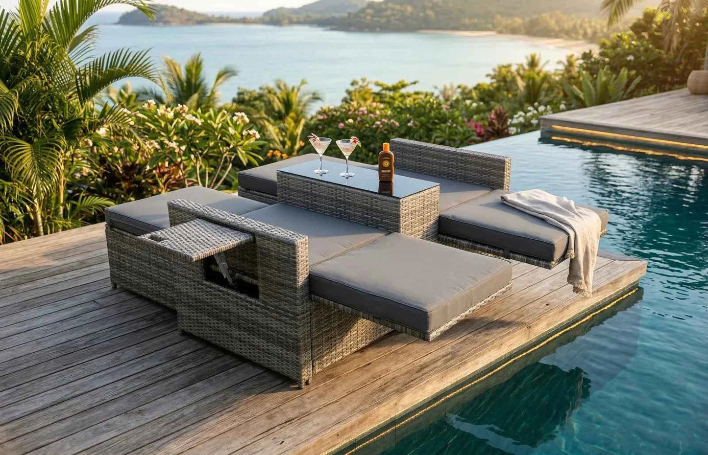 Zanzibar 5pc Patio Set - Grey