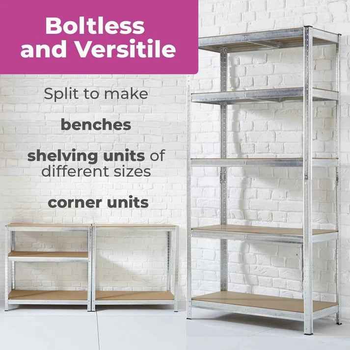 Stack - 5 Tier - MDF Shelves - Galv - Pack of 2 ALLUSTRA