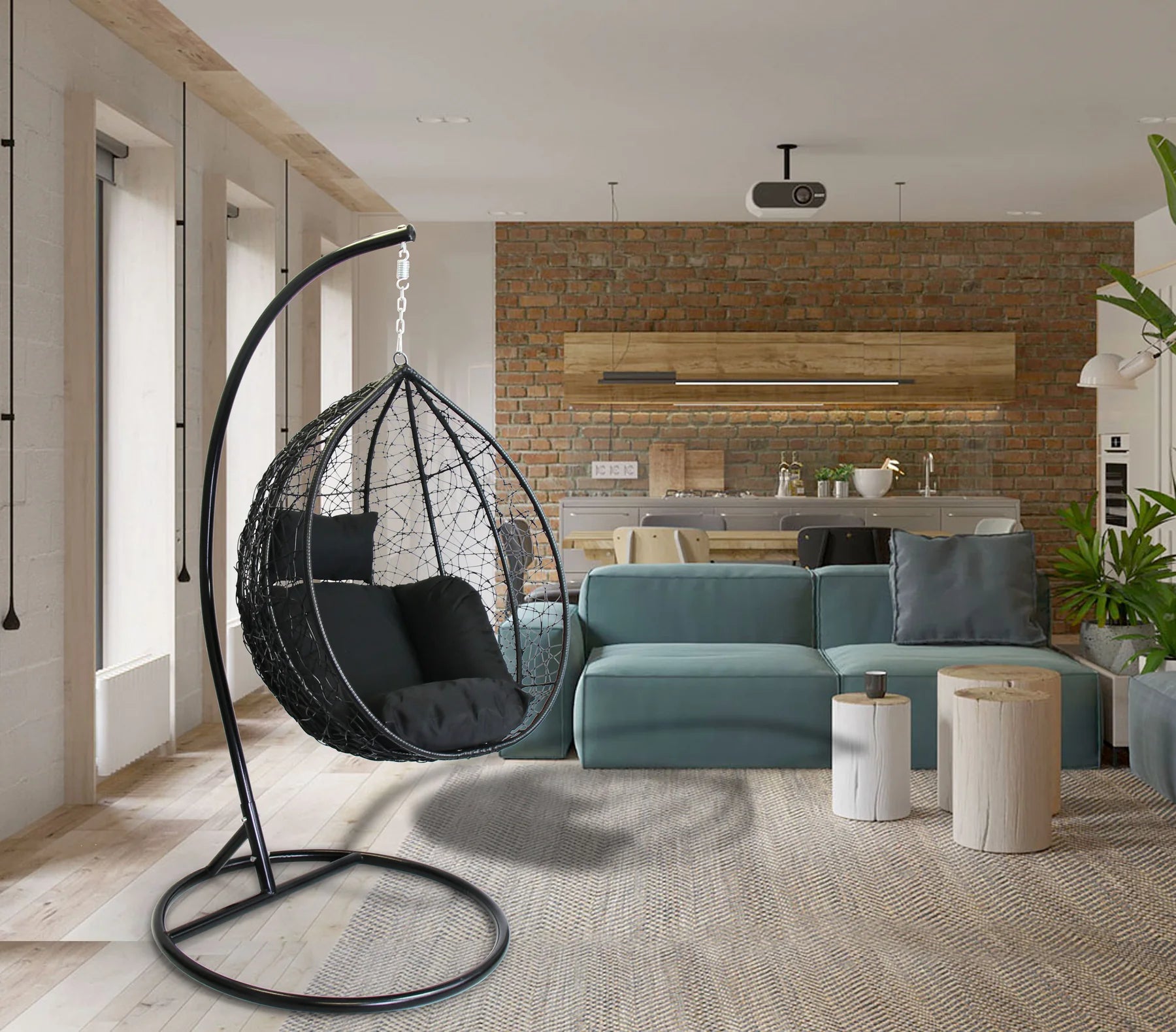 Santorini Pod Swing -85cm - Black ALLUSTRA