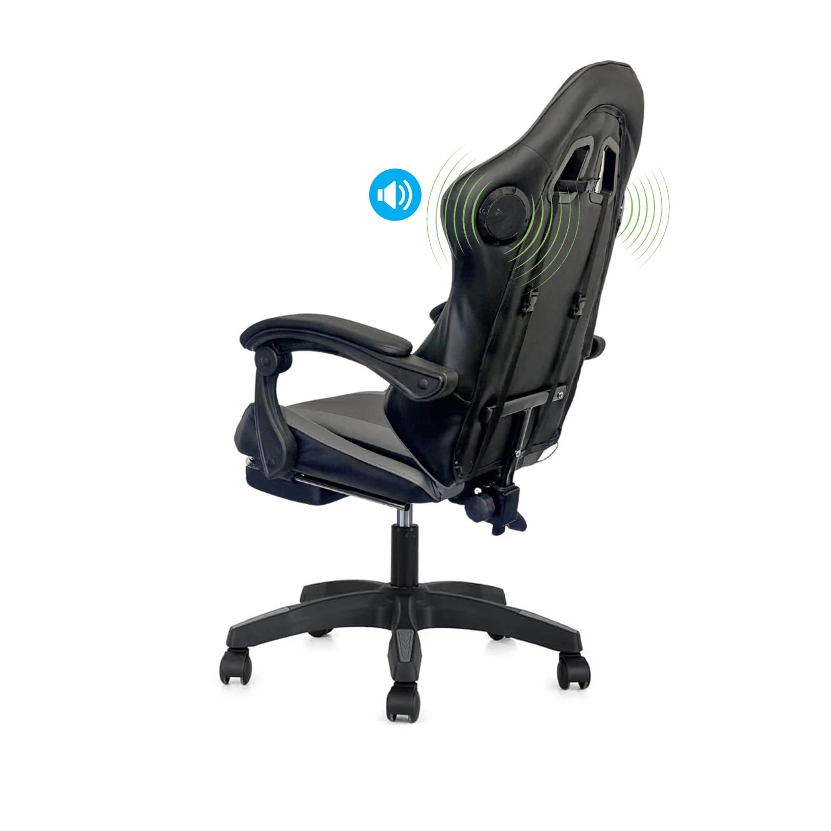 SoundThrone Gaming Chair with Speaker - Black/ Grey calasca