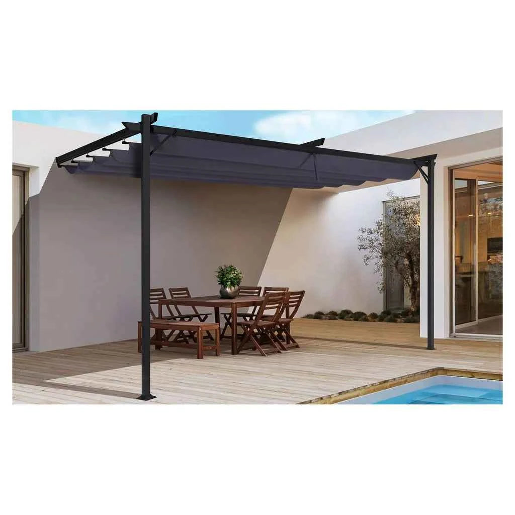 Skyline Wall Mounted Pergola - 3x2.7m - Grey - Fine Living